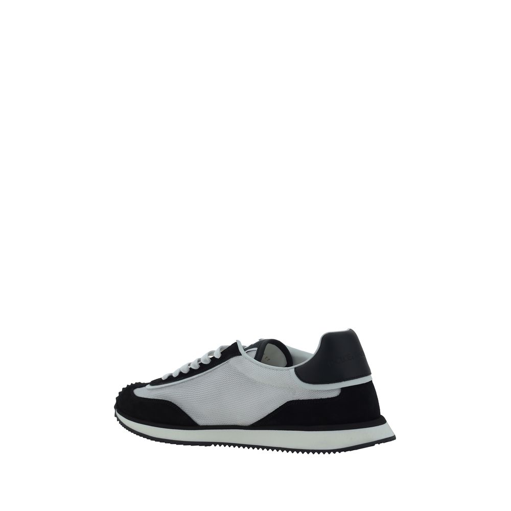 White Fabric Athletic Sneakers