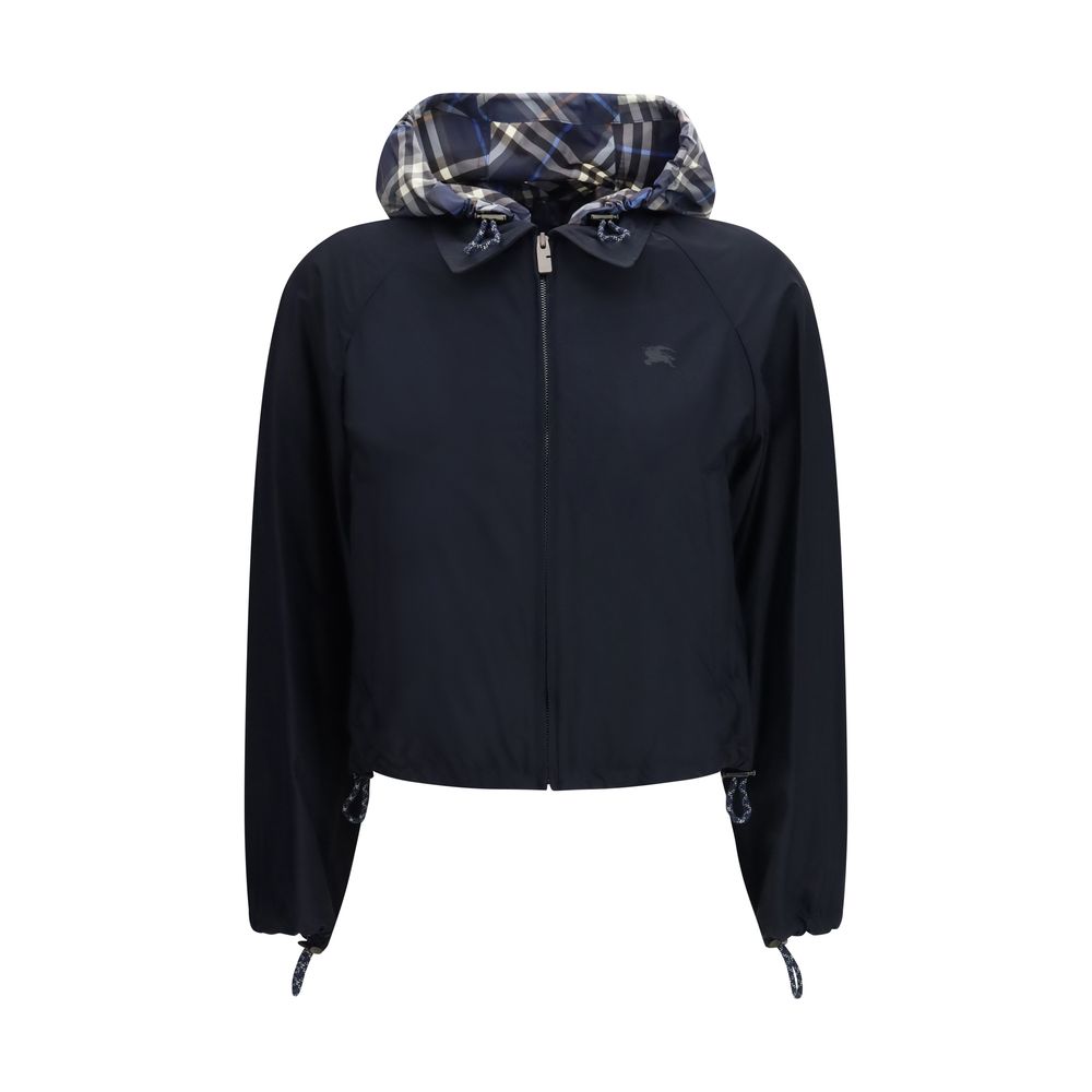 Blue Polyamide Full-Length Jacket