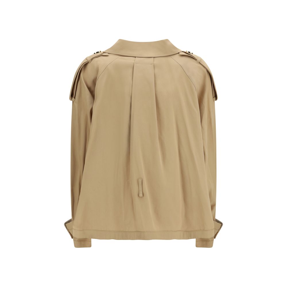 Beige Cotton Trench Coat