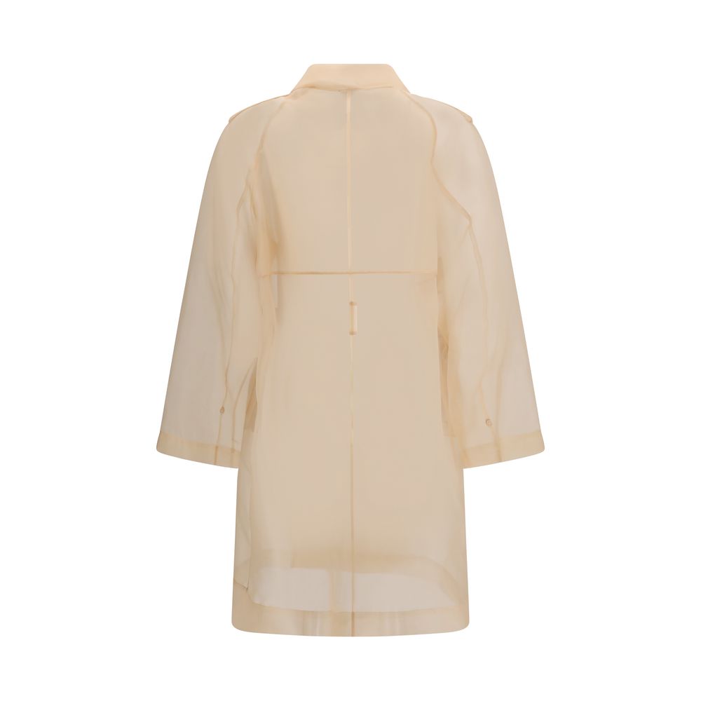 Multicolor Silk Trench Coat