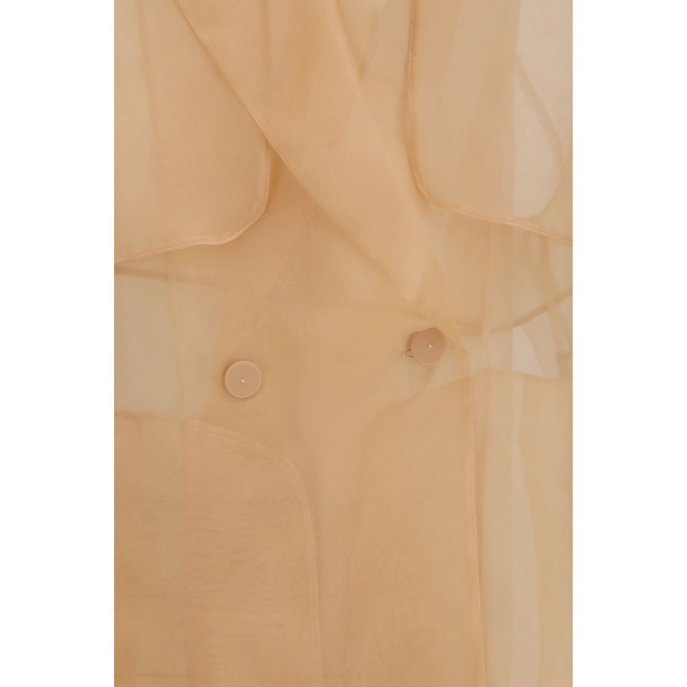 Multicolor Silk Trench Coat