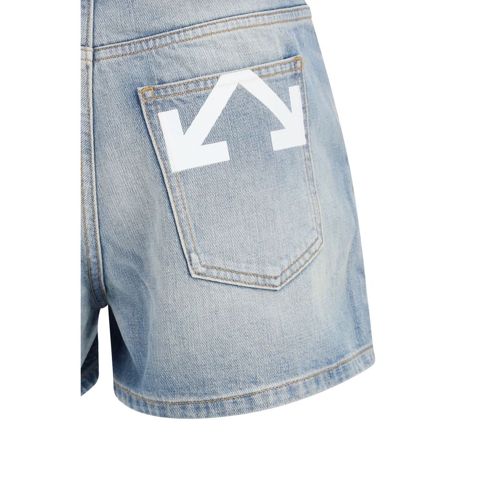 Blue Cotton Bermuda Shorts