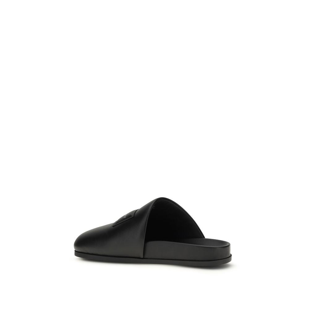 Black Calf Leather Bos Taurus Mules