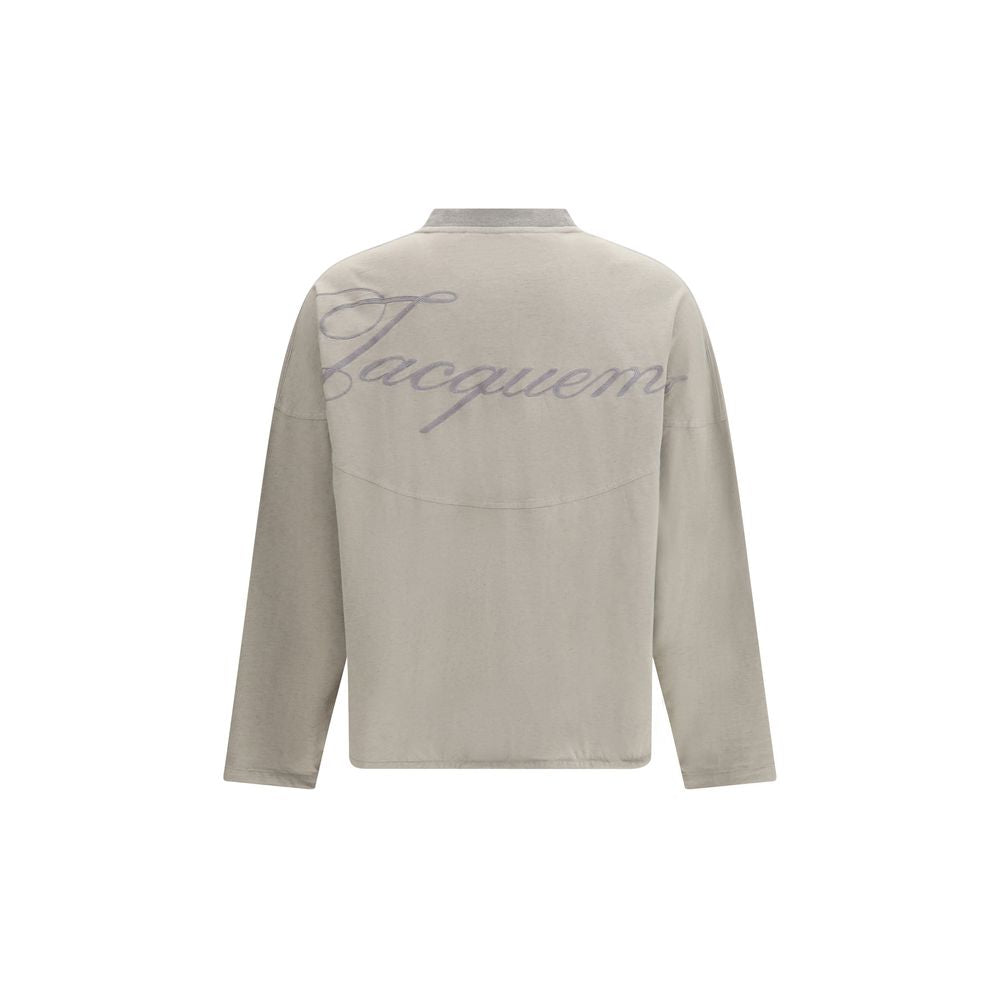 Gray Cotton Long Sleeve T-Shirt