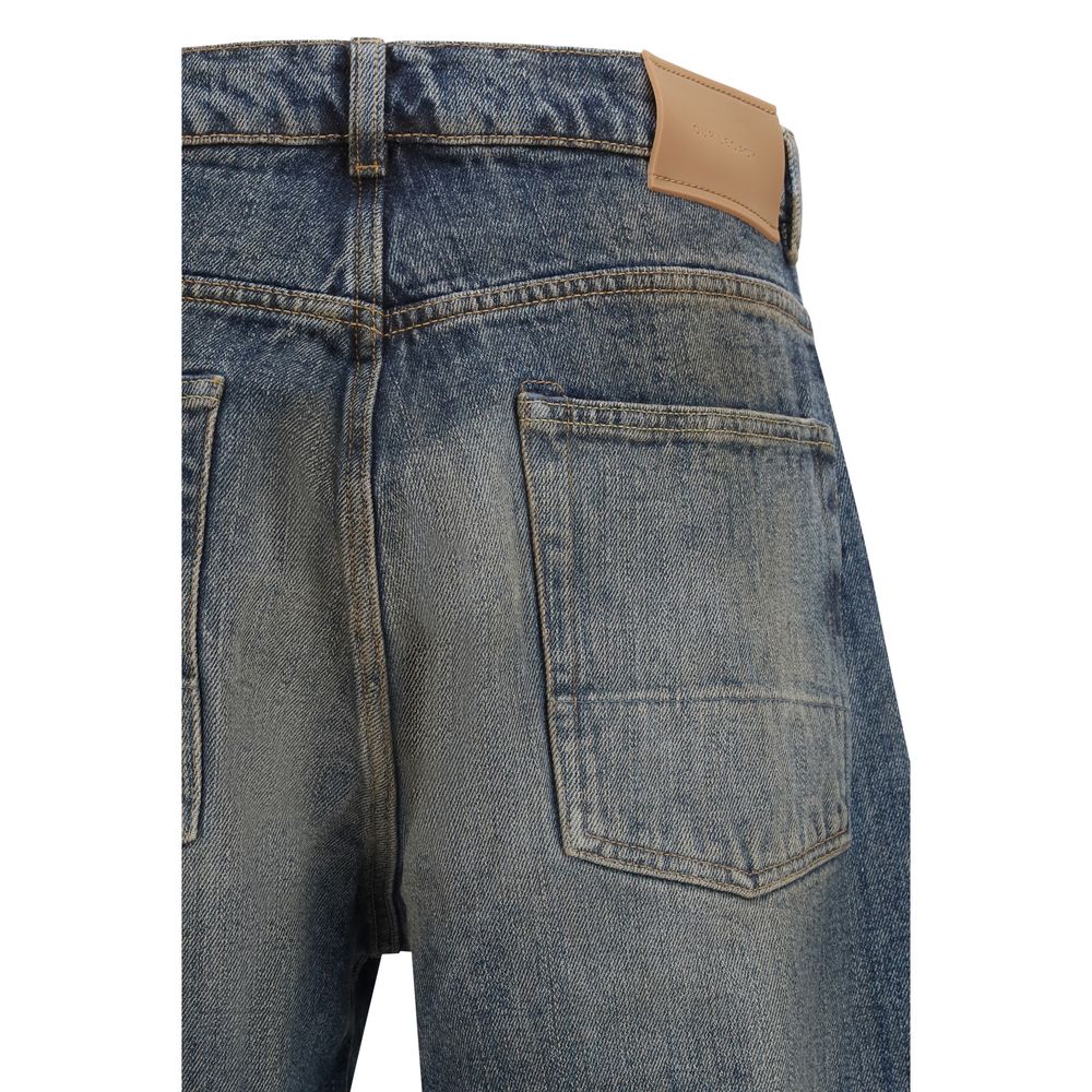 Blue Cotton Relaxed Fit Jeans