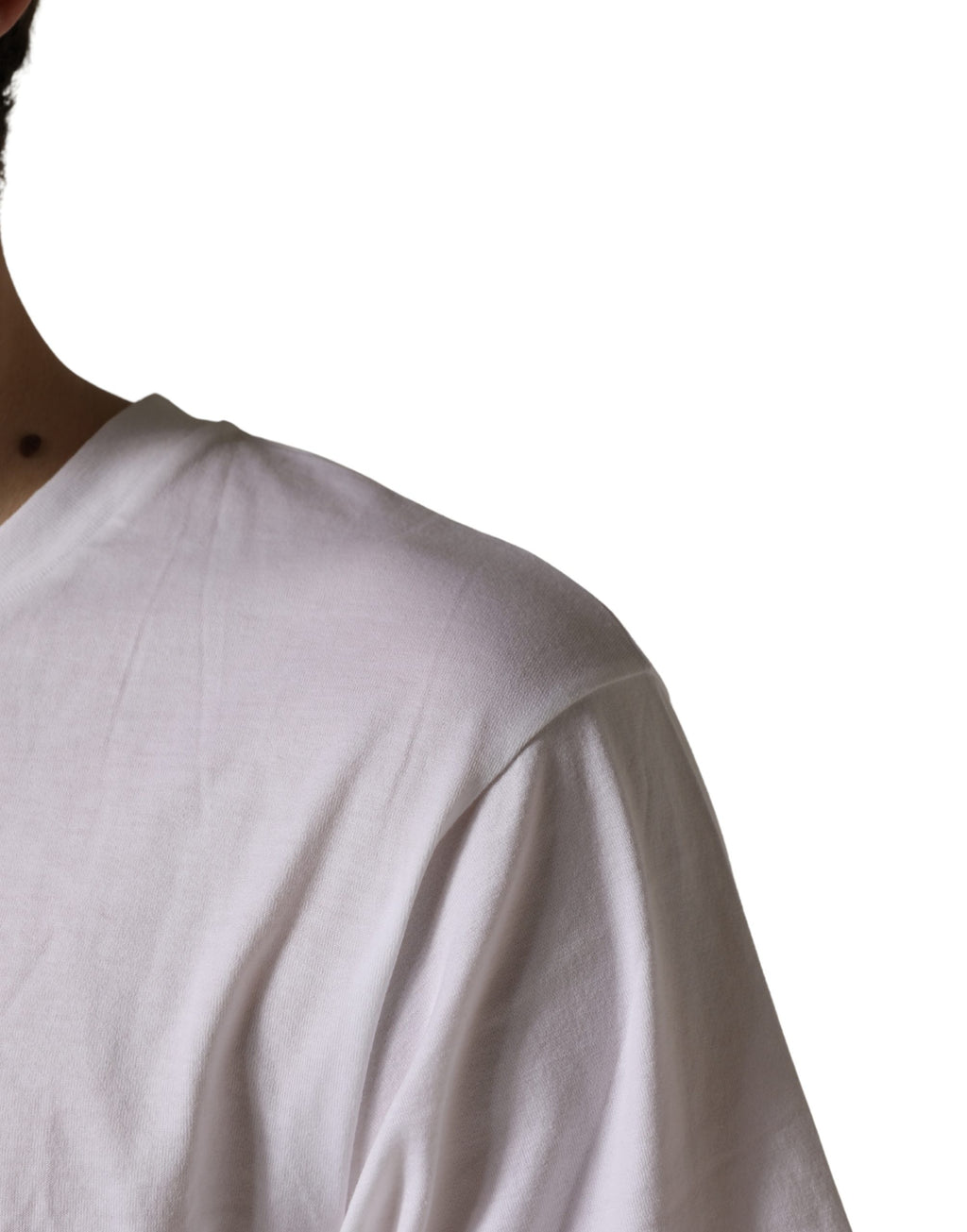 White Graphic Print DG Men Crew Neck T-shirt