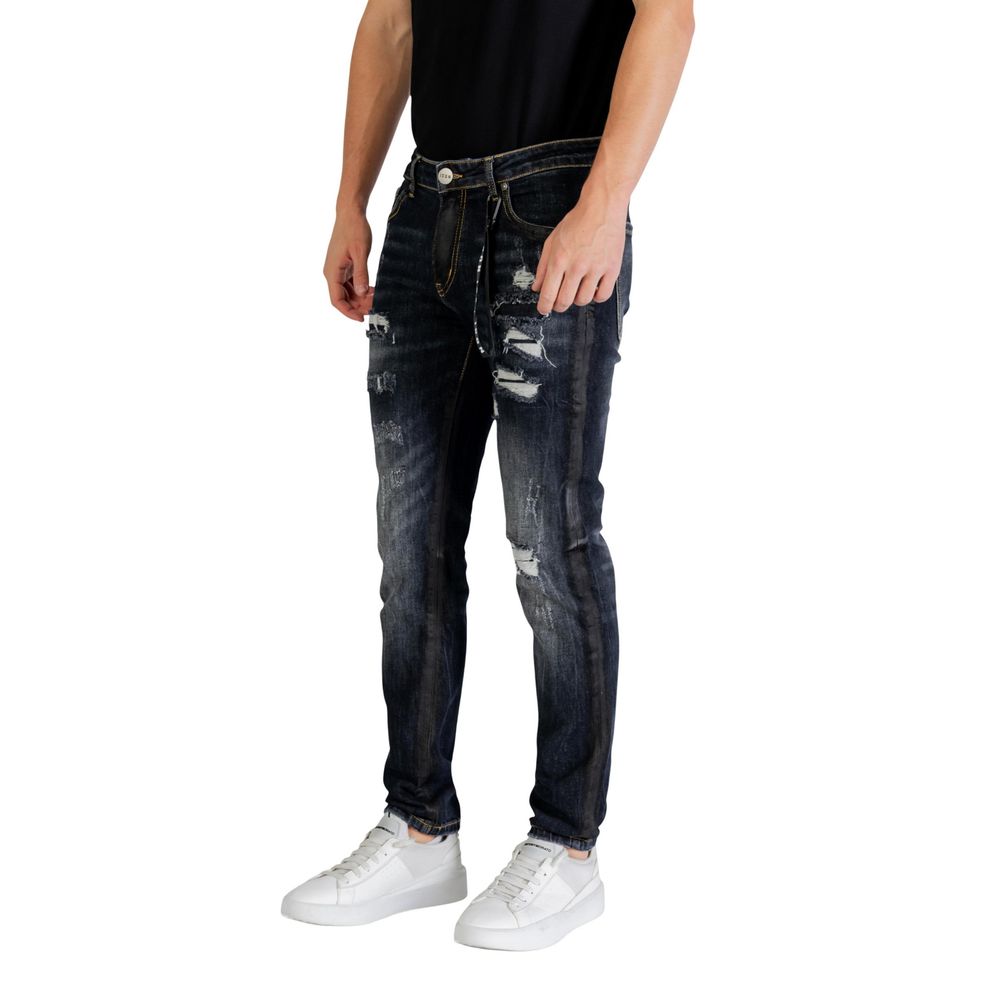Blue Cotton Skinny Jeans