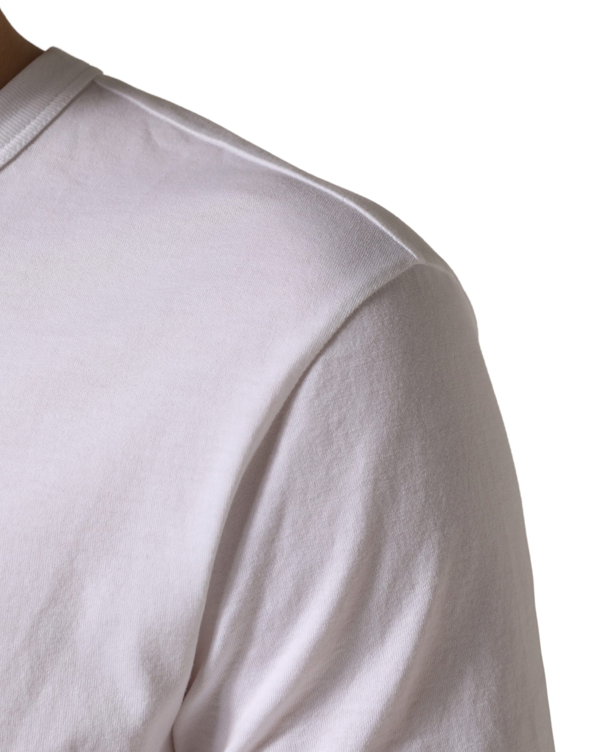 White DG Cherries Cotton Crew Neck  T-shirt