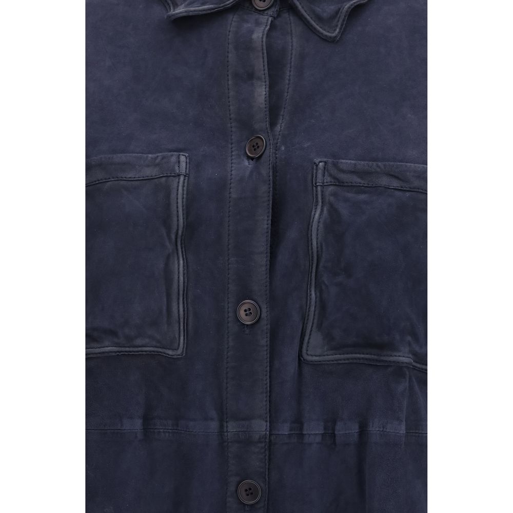 Blue Goatskin Dress Shirt