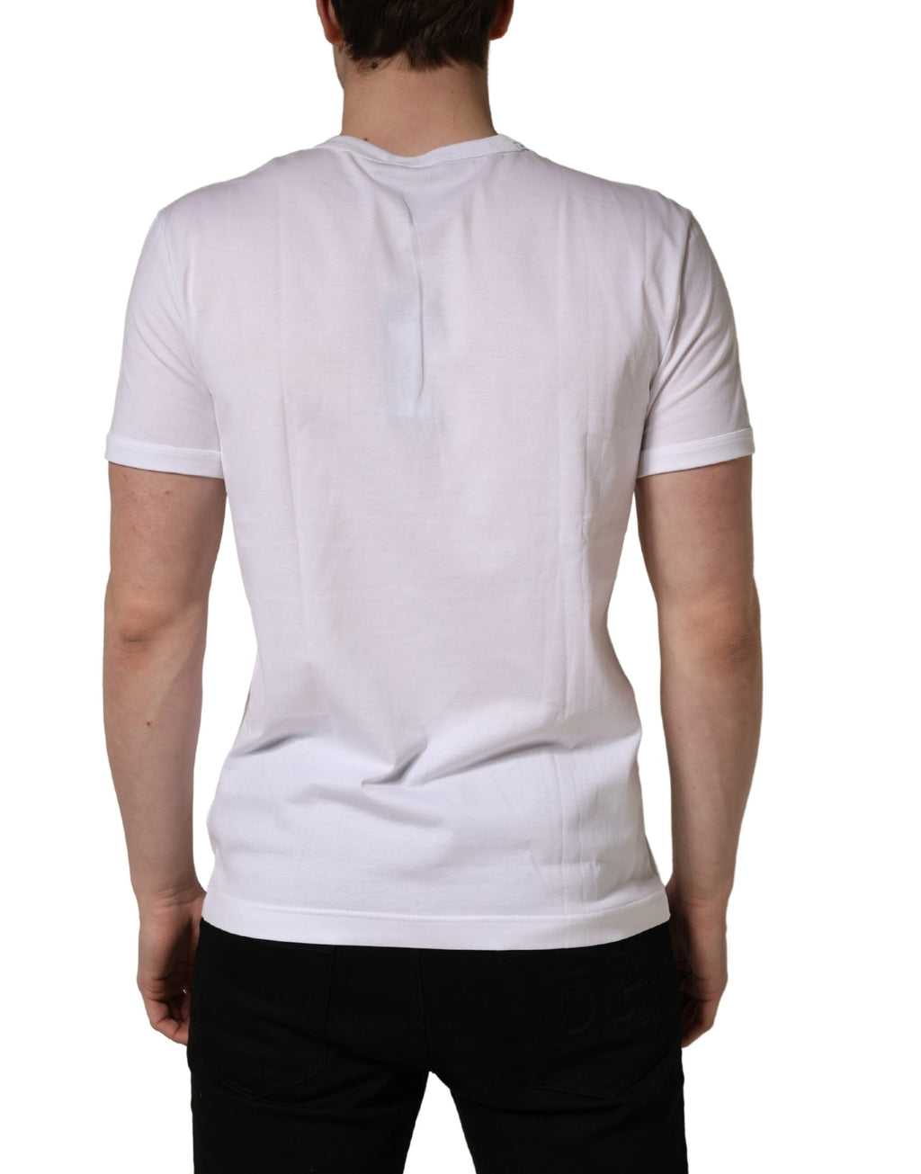 White Bee Crown Embroidery Cotton Men T-shirt