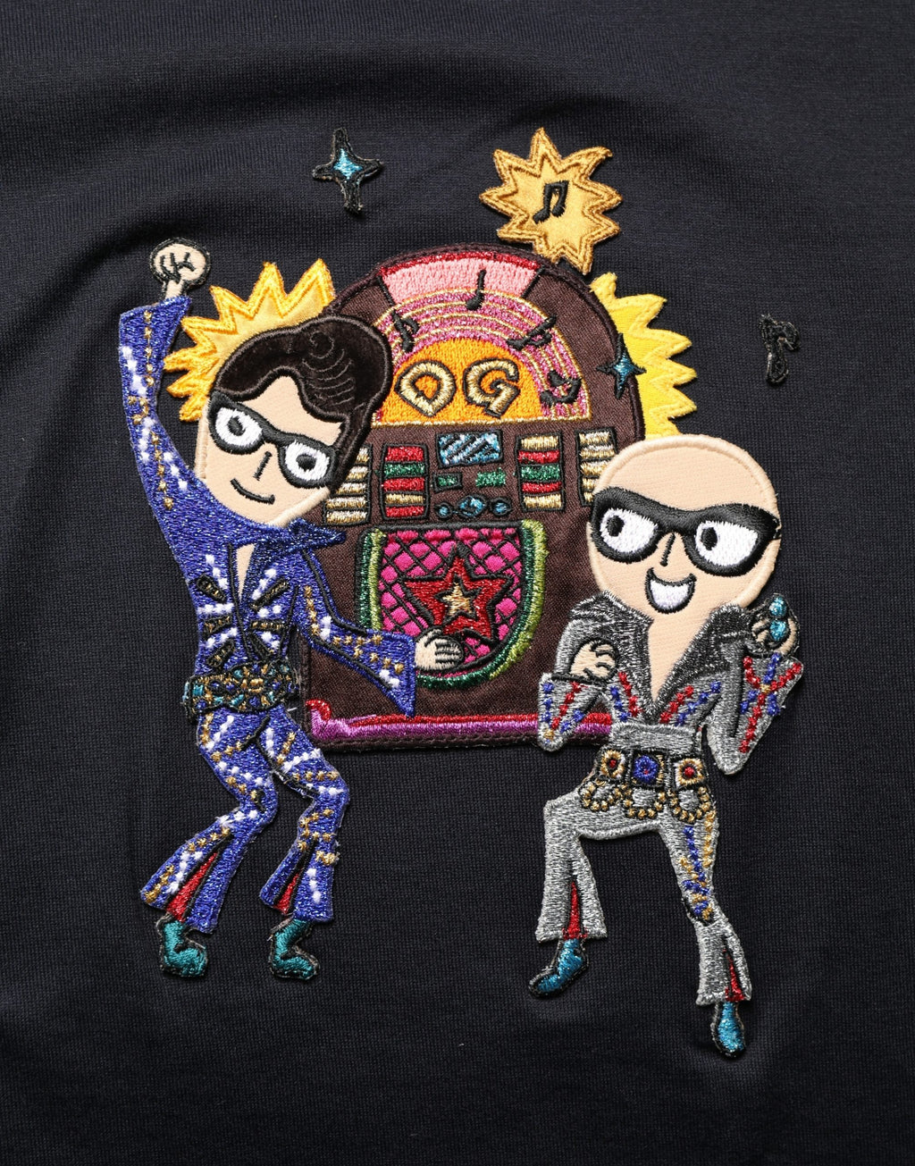 Black #DGFAMILY Patch Men Crew Neck T-shirt