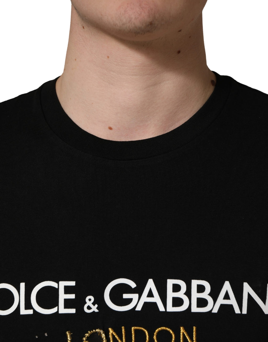 Black DG London Cotton Men Crew Neck  T-shirt