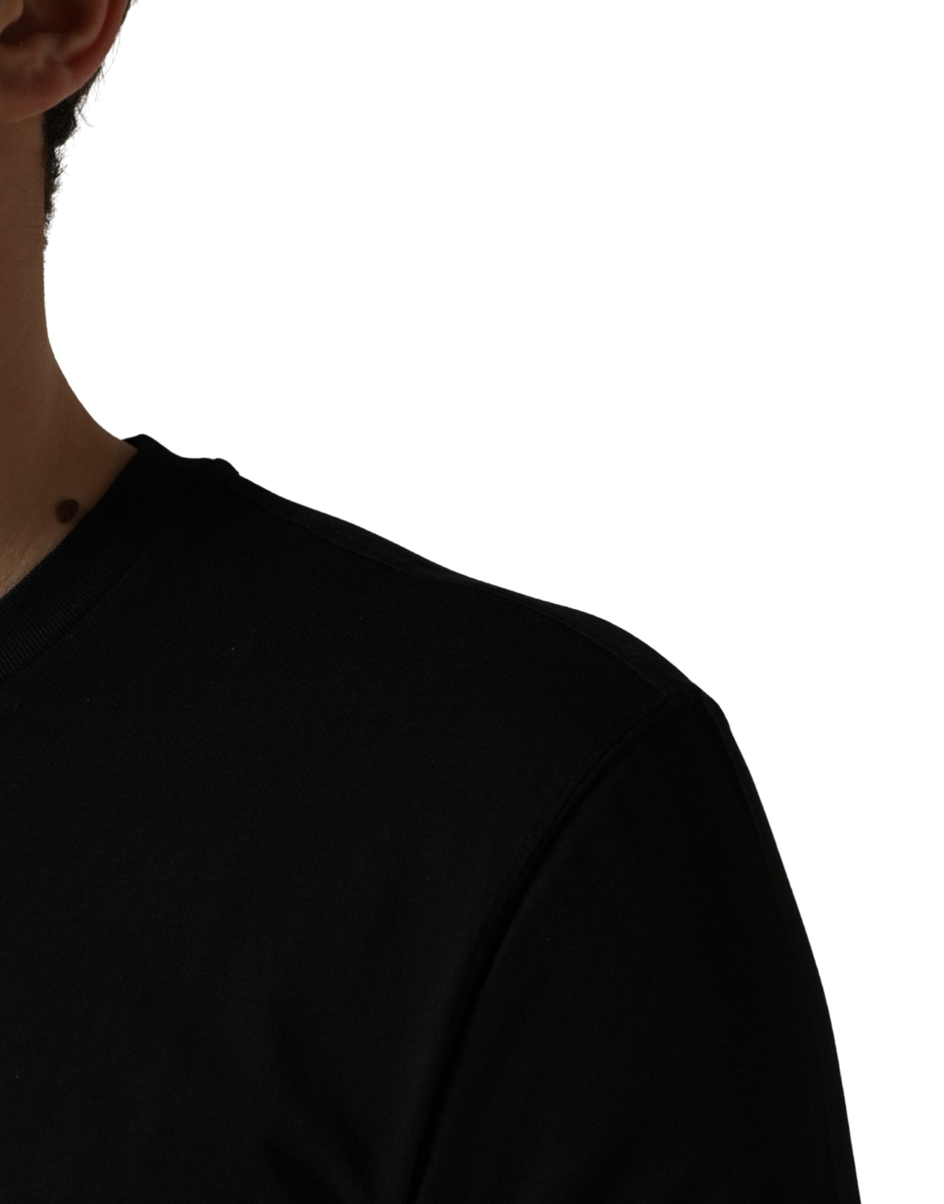 Black DG London Cotton Men Crew Neck  T-shirt