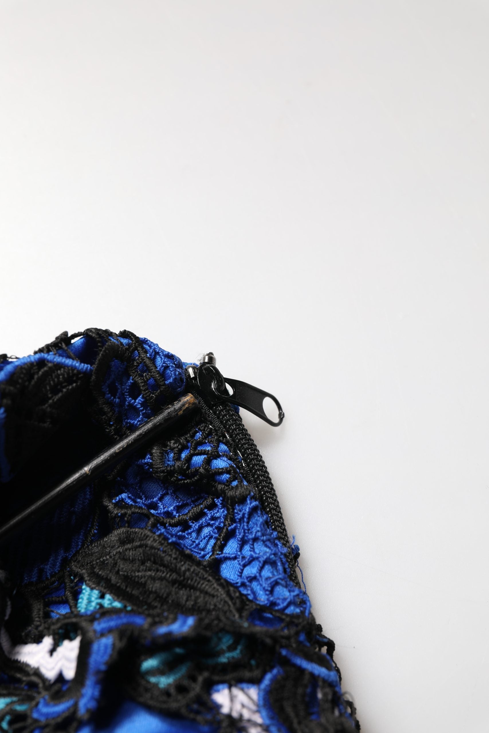 Royal Blue Floral Lace Sleeveless Long Gown Dress