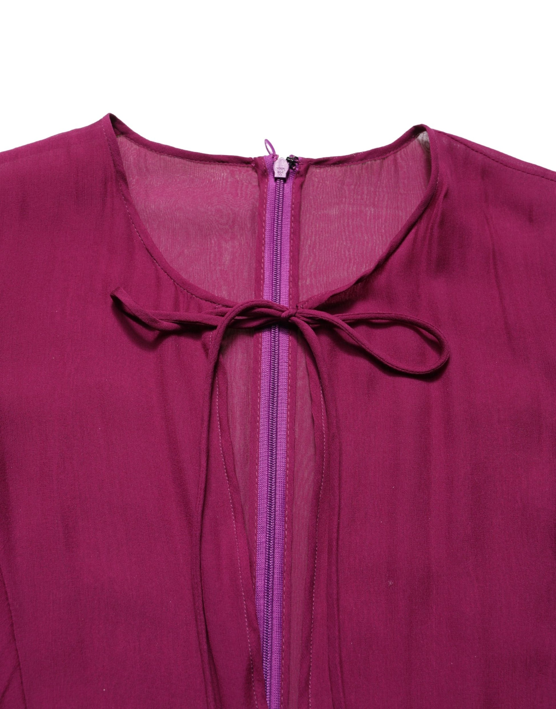 Purple Sheer Chiffon Silk Long Maxi Dress