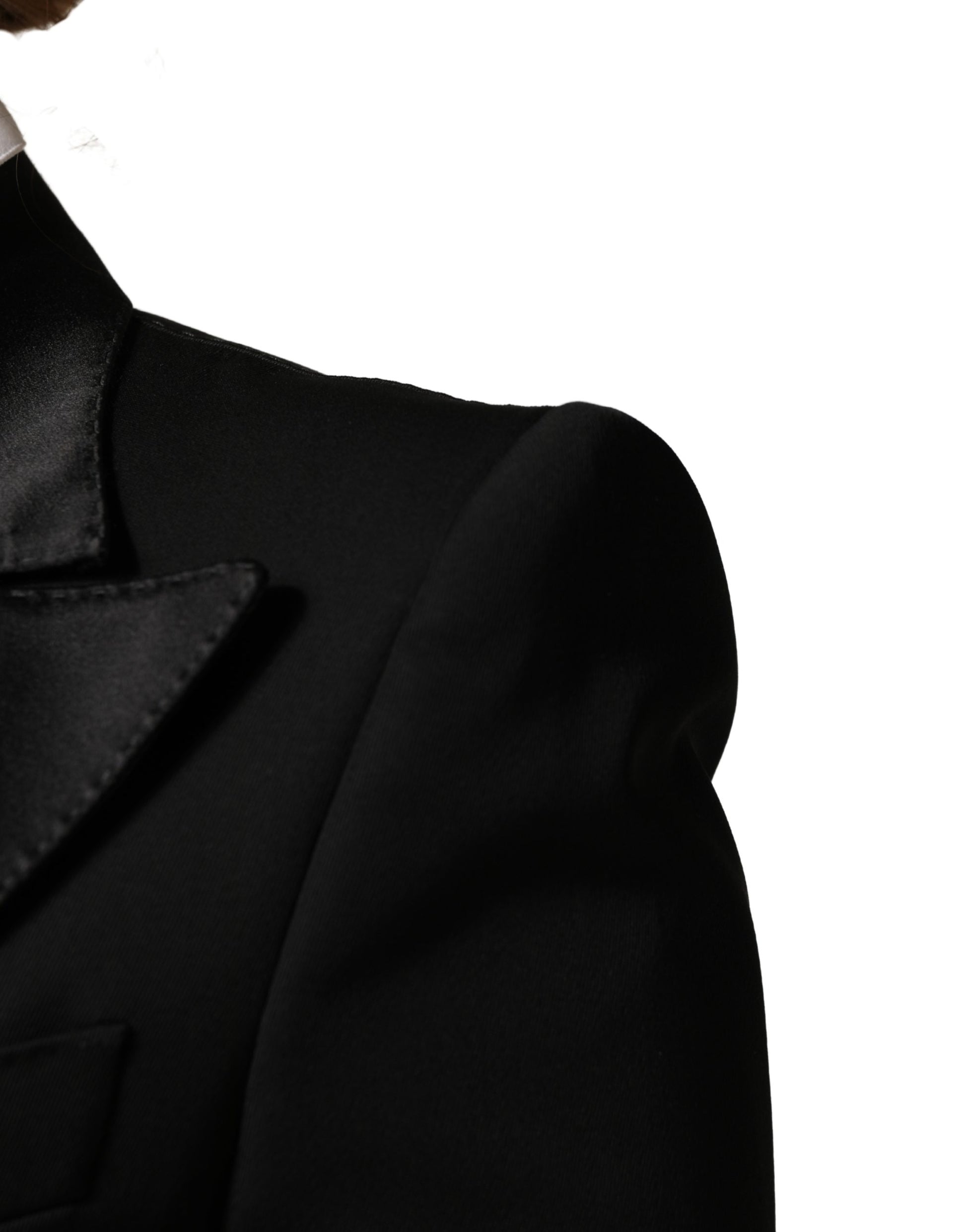 Black Wool Single Breasted Blazer Jacket