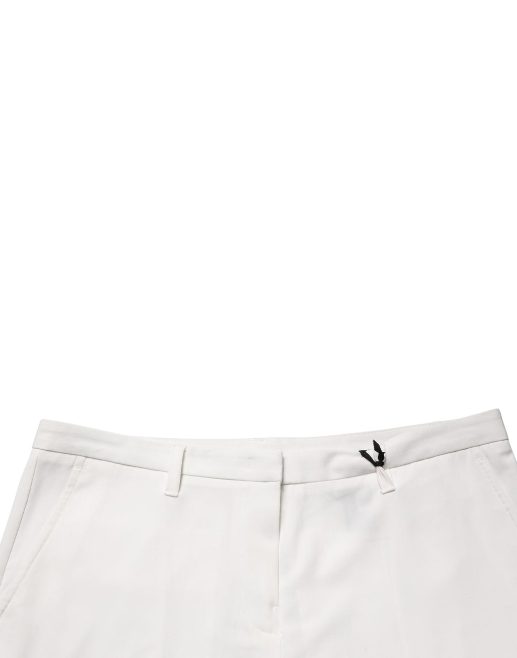White Mid Waisted Wide Leg Chino Women Trouser Pants