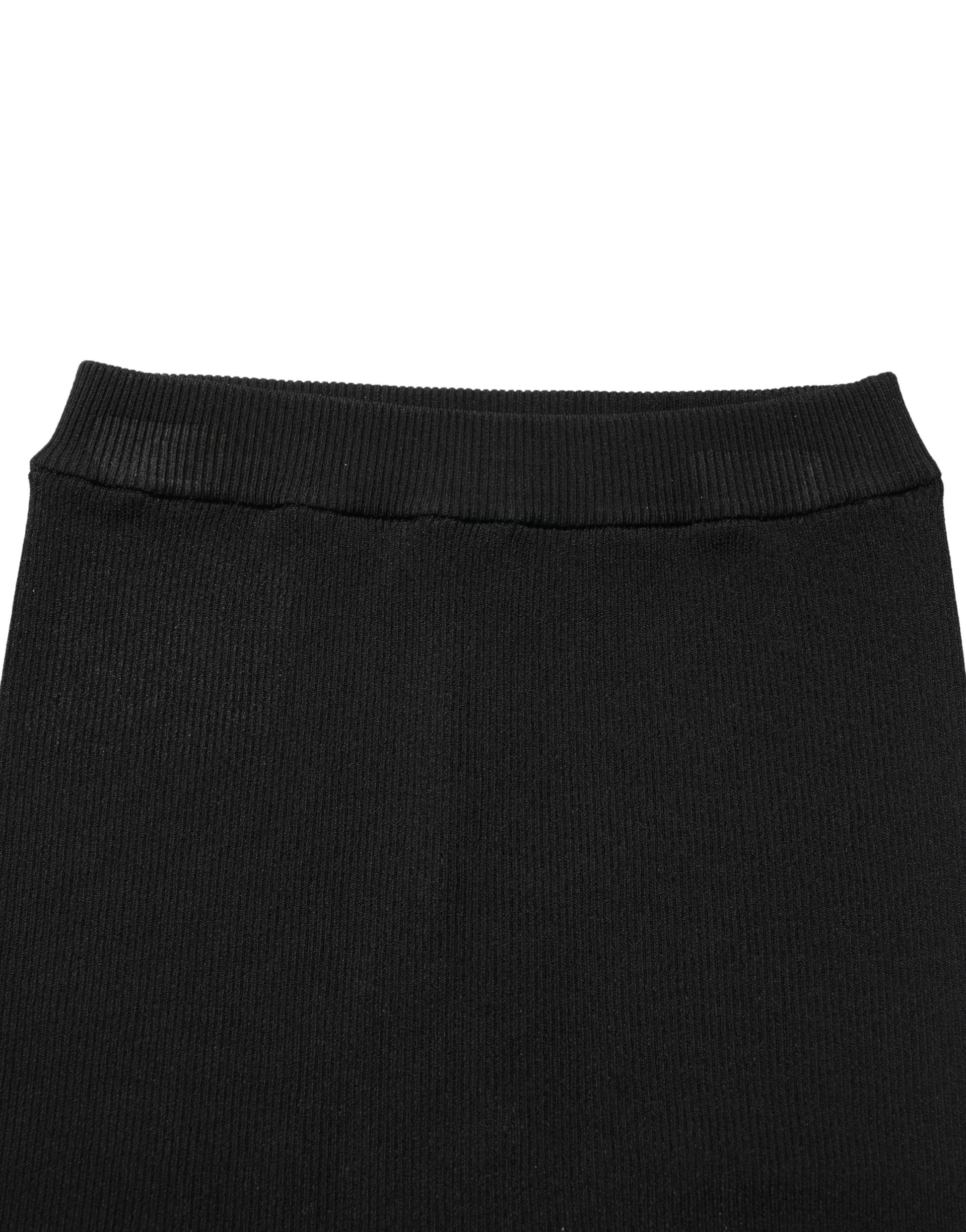 Black Viscose High Waisted Hot Pants Shorts