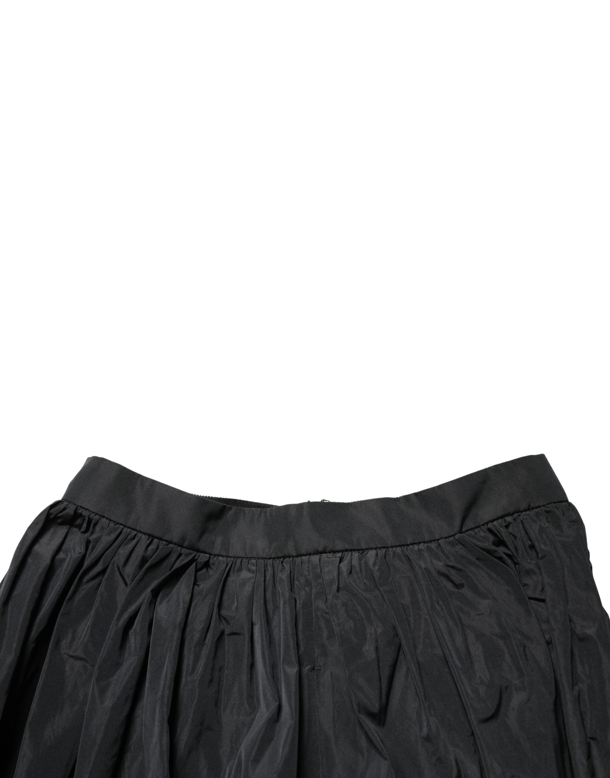 Black High Waist Pleated A-line Long Maxi Women Skirt