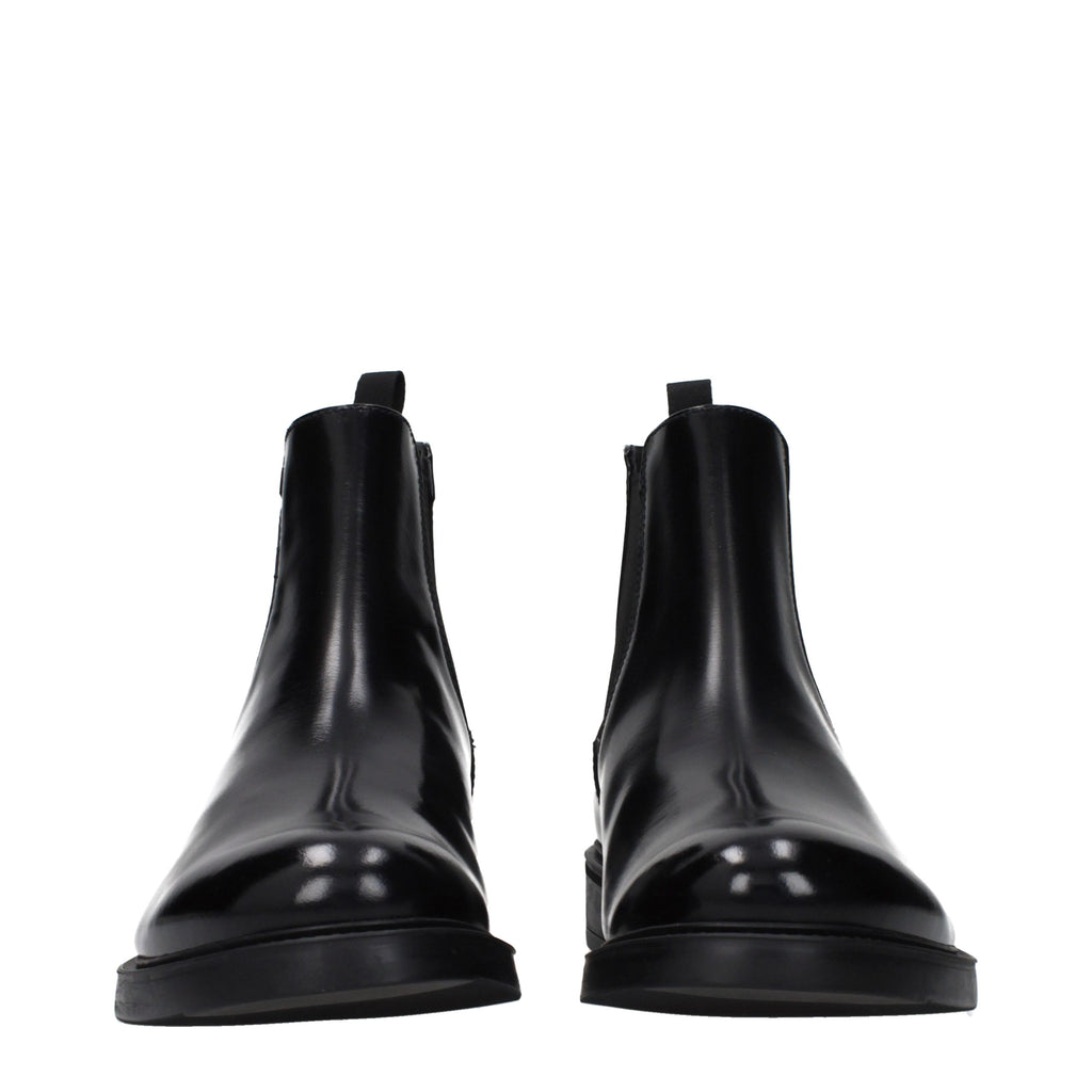 Black Leather Ankle Boots