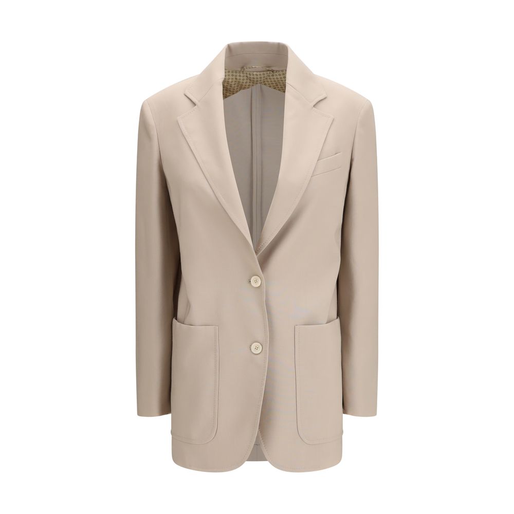 Beige Fleece Wool Blazer