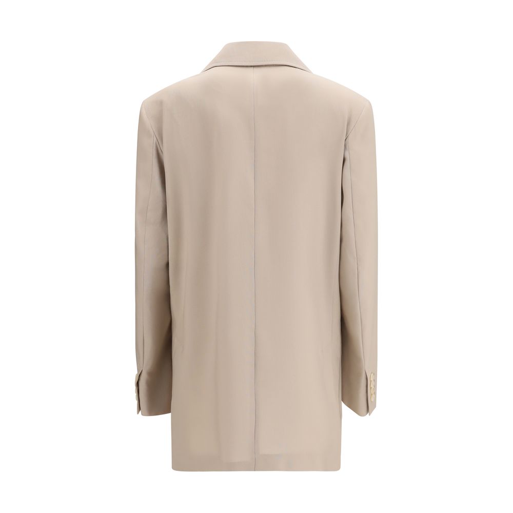 Beige Fleece Wool Blazer