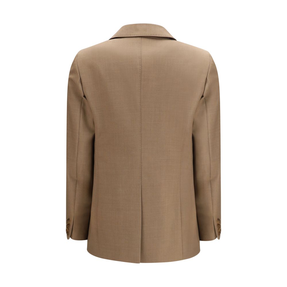 Beige Fleece Wool Blazer