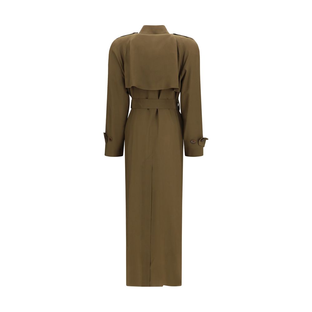 Bicolor Silk Trench Coat