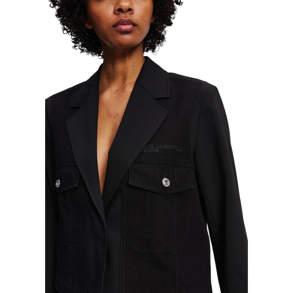 Black Polyester Blazer