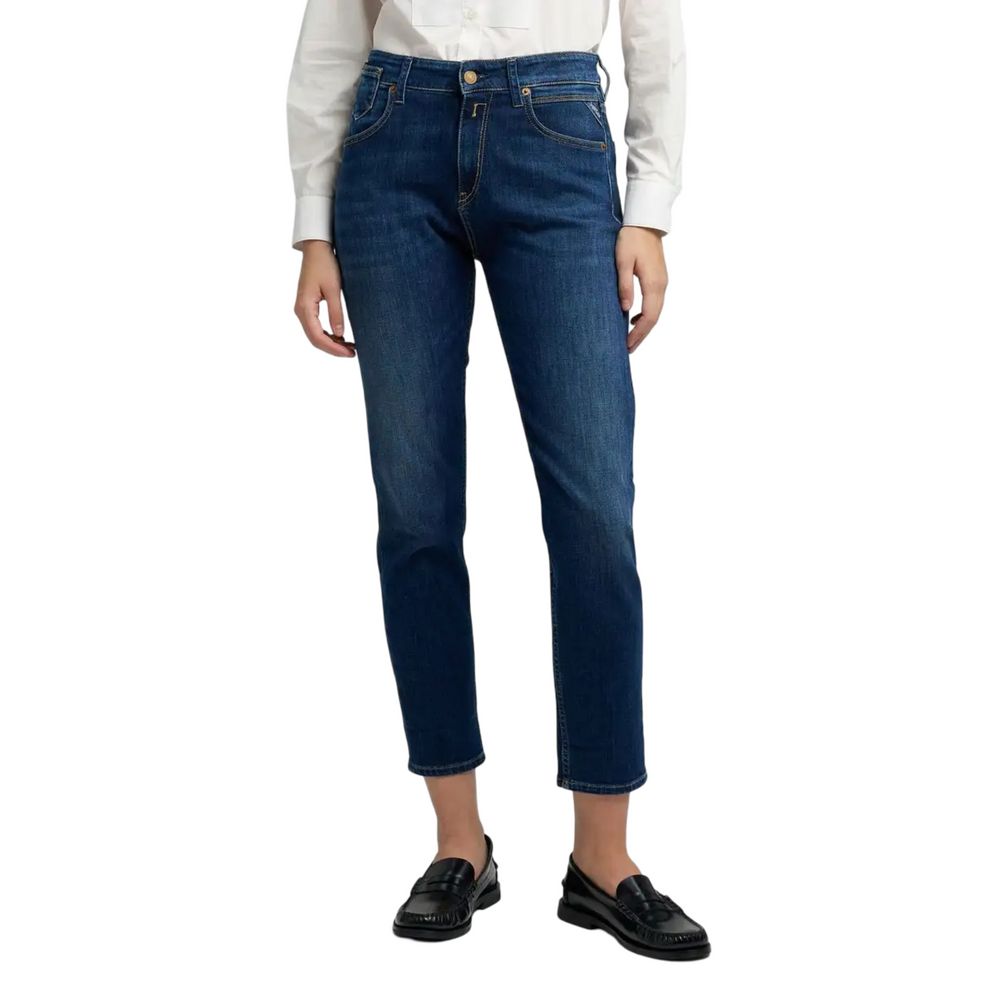 Blue Cotton Skinny Jeans