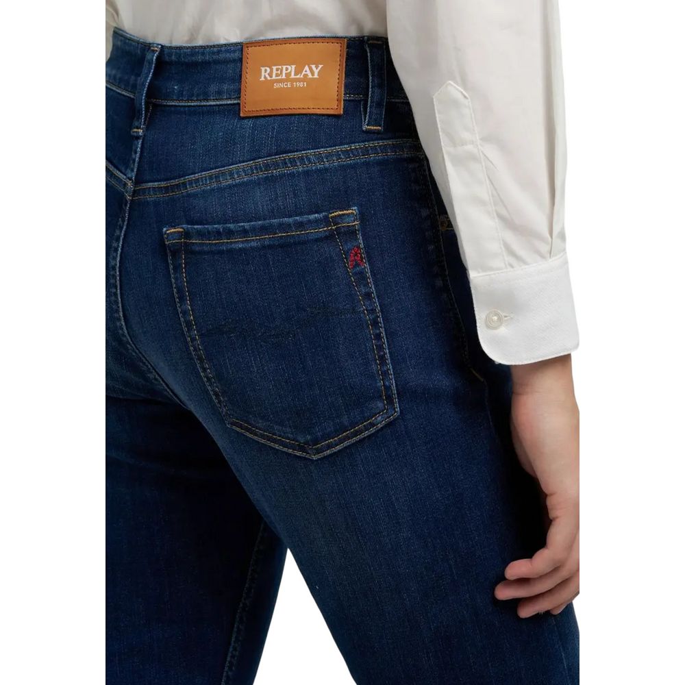 Blue Cotton Skinny Jeans