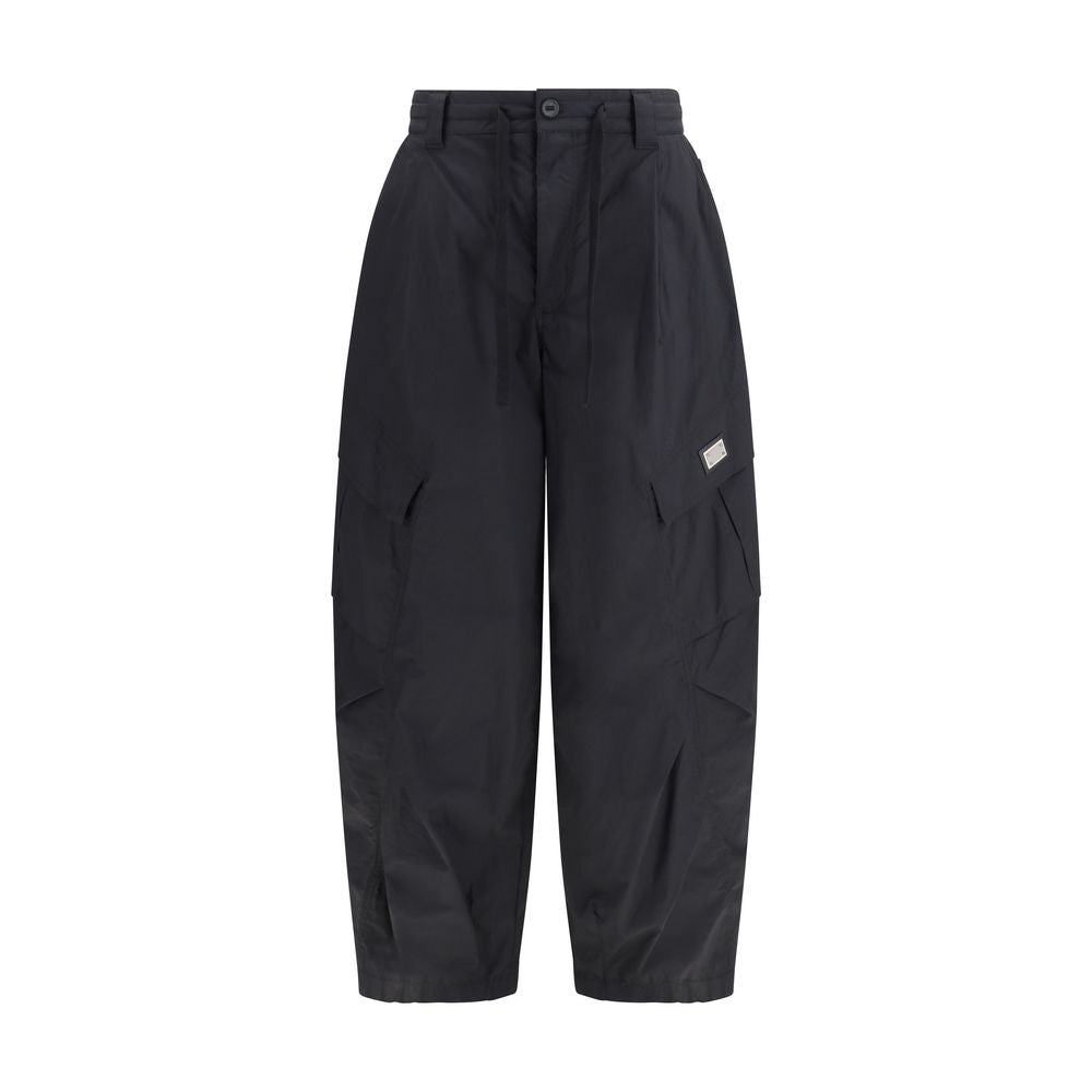 Black Cotton Cargo Pants