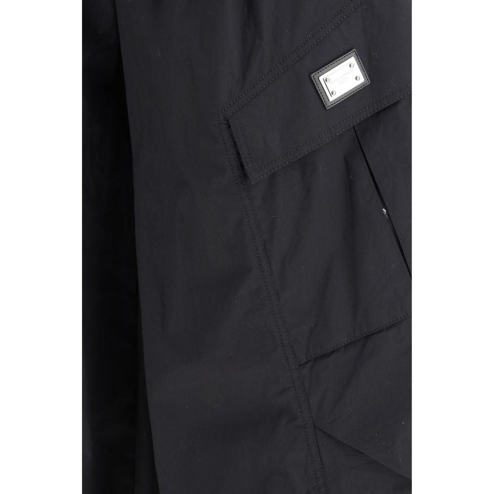 Black Cotton Cargo Pants