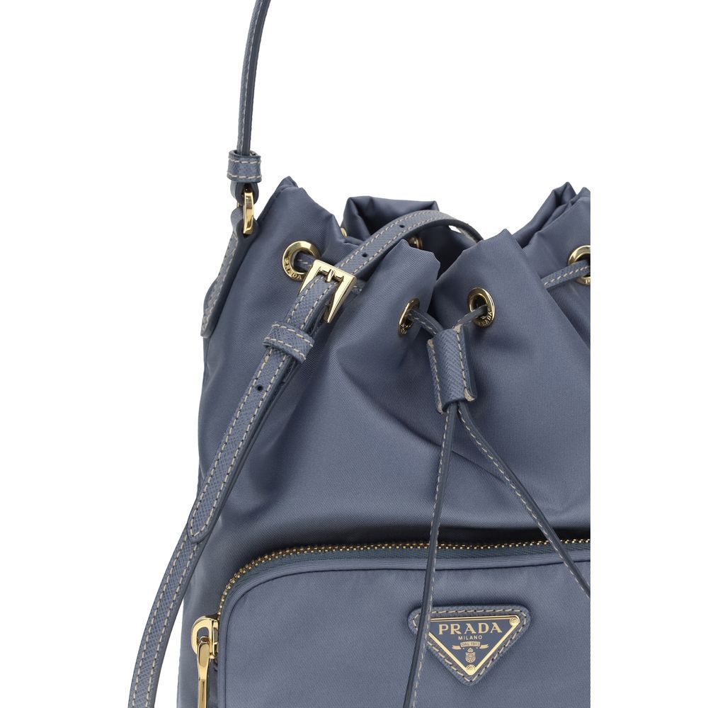 Blue Recycled Polyamide Backet Bag