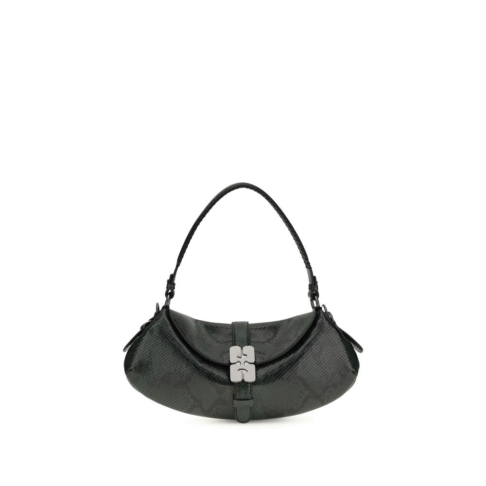 Blue Recycled Leather Shoulder Bag