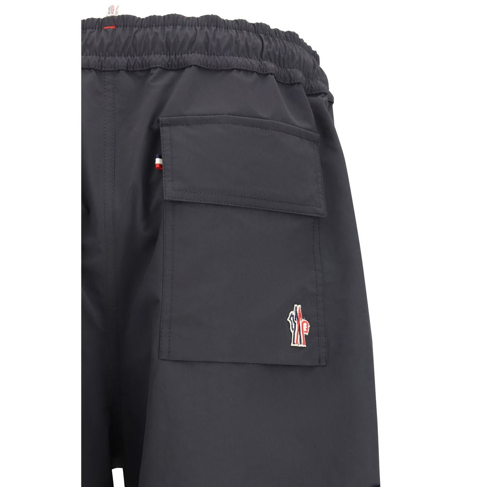 Black Polyester Bermuda Shorts