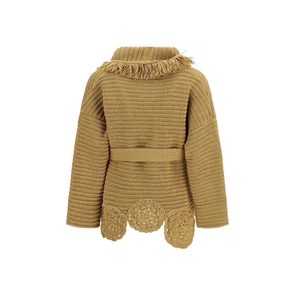 Gold Polyester Cardigan