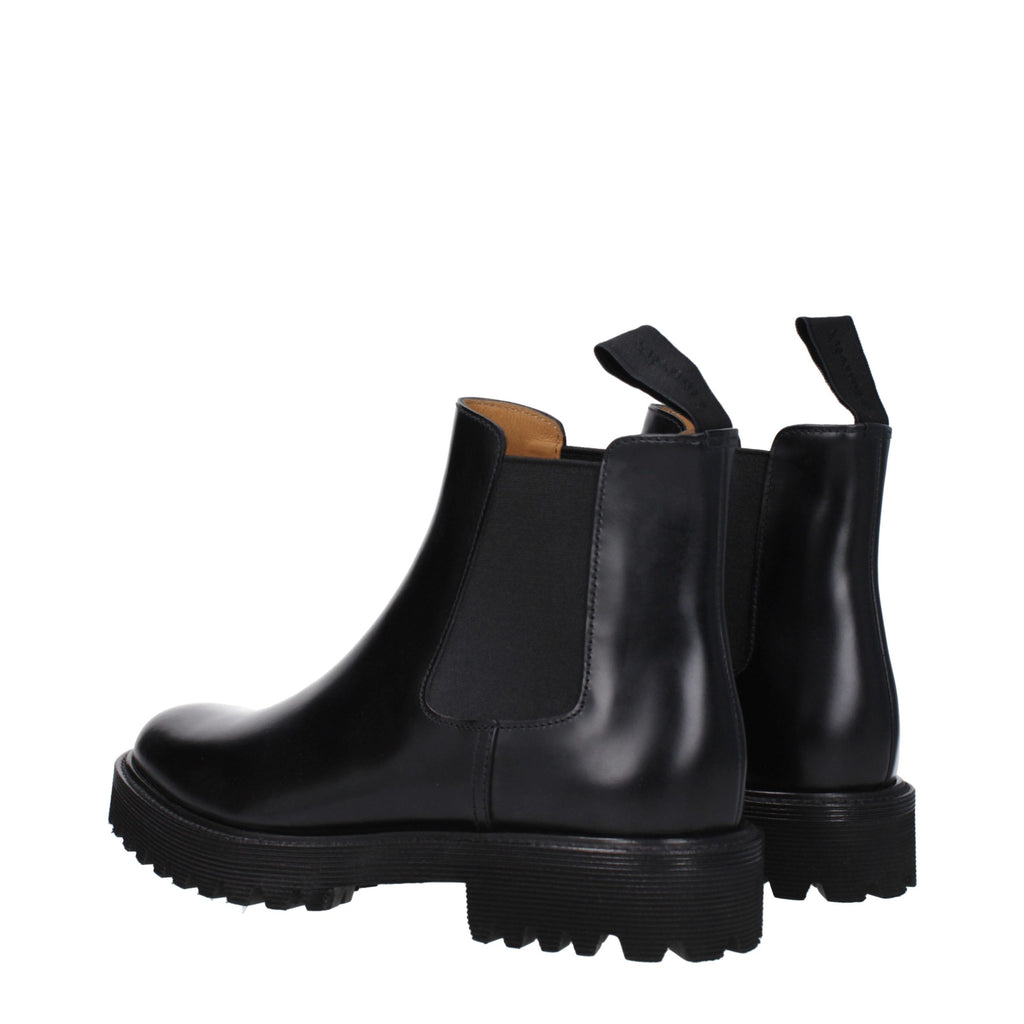 Black Leather Ankle Boots
