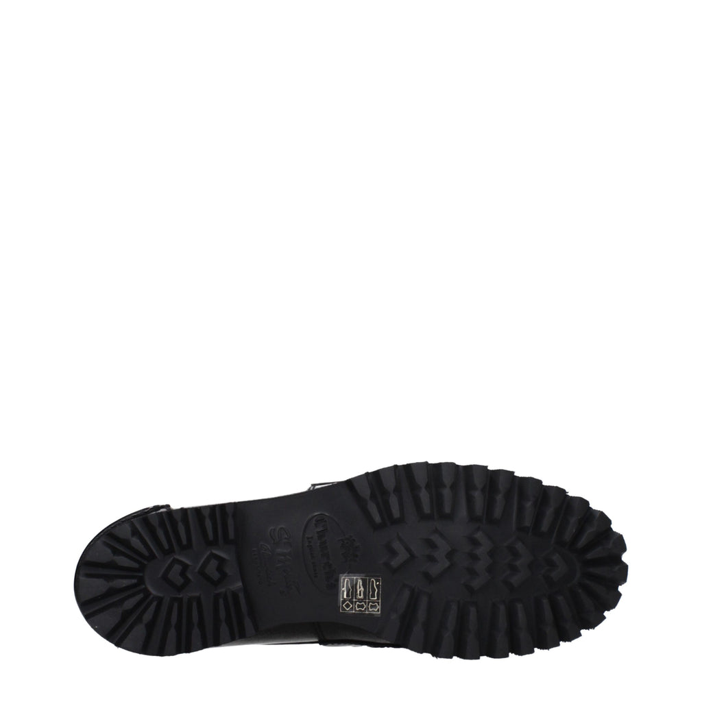 Black Leather Slip-On Loafers