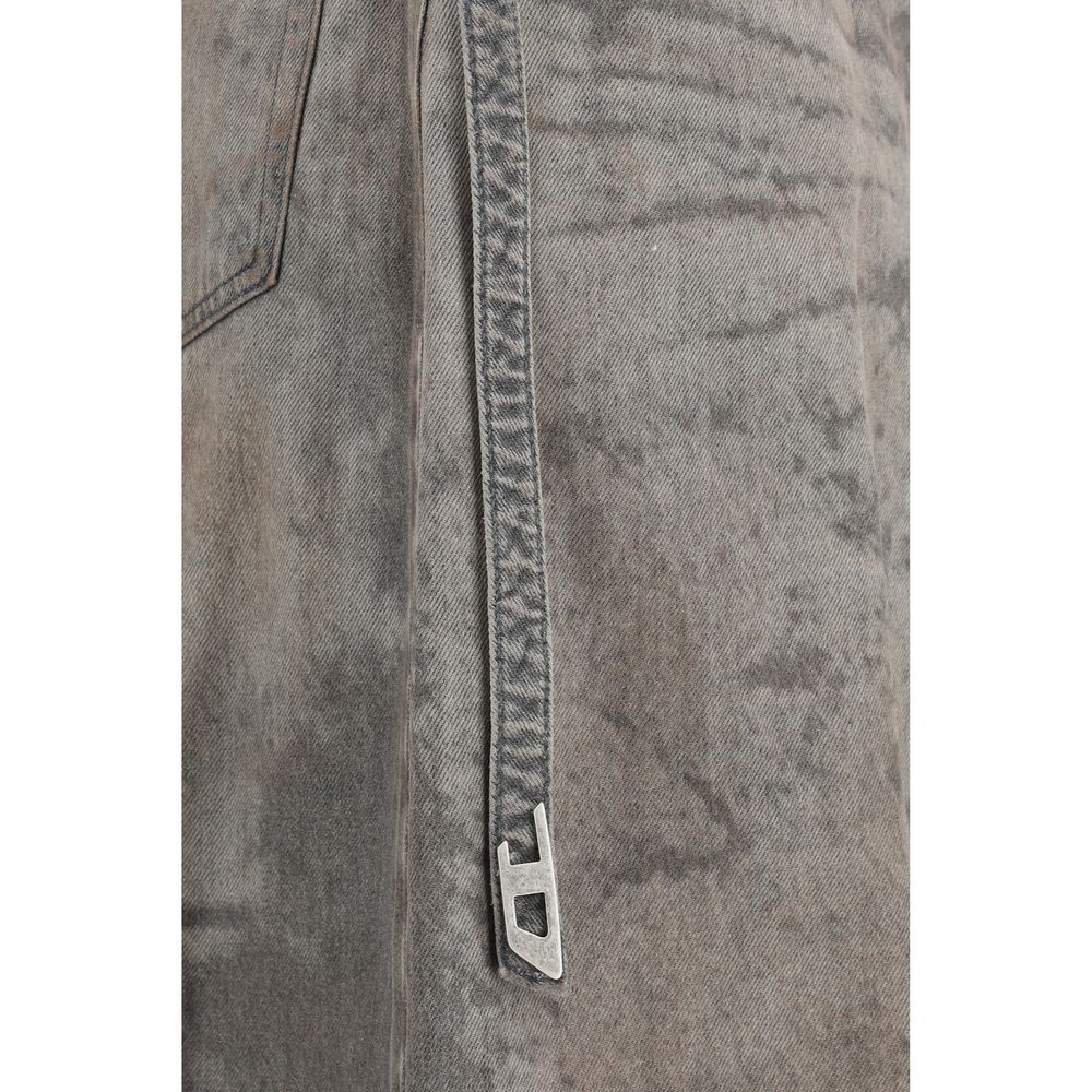 Gray Lyocell Midi Skirt