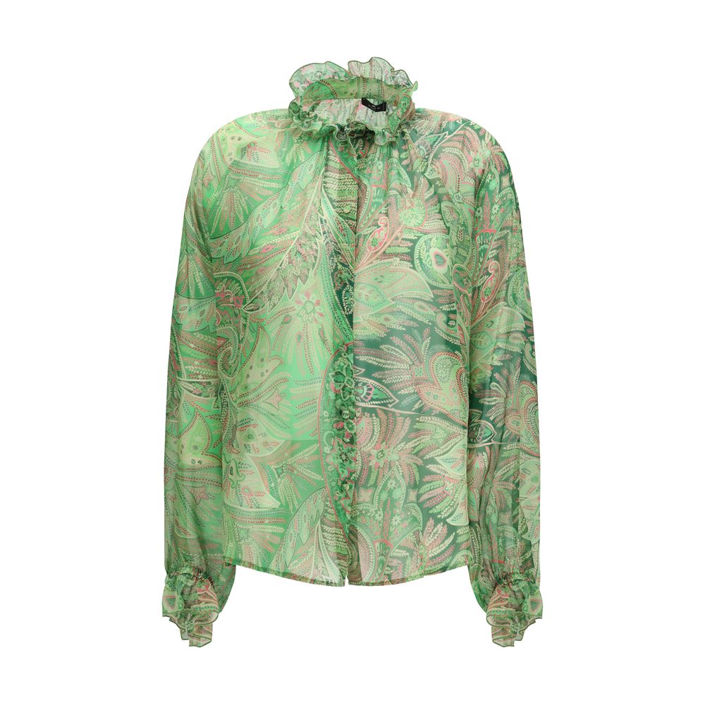 Bicolor Silk Pattern Shirt