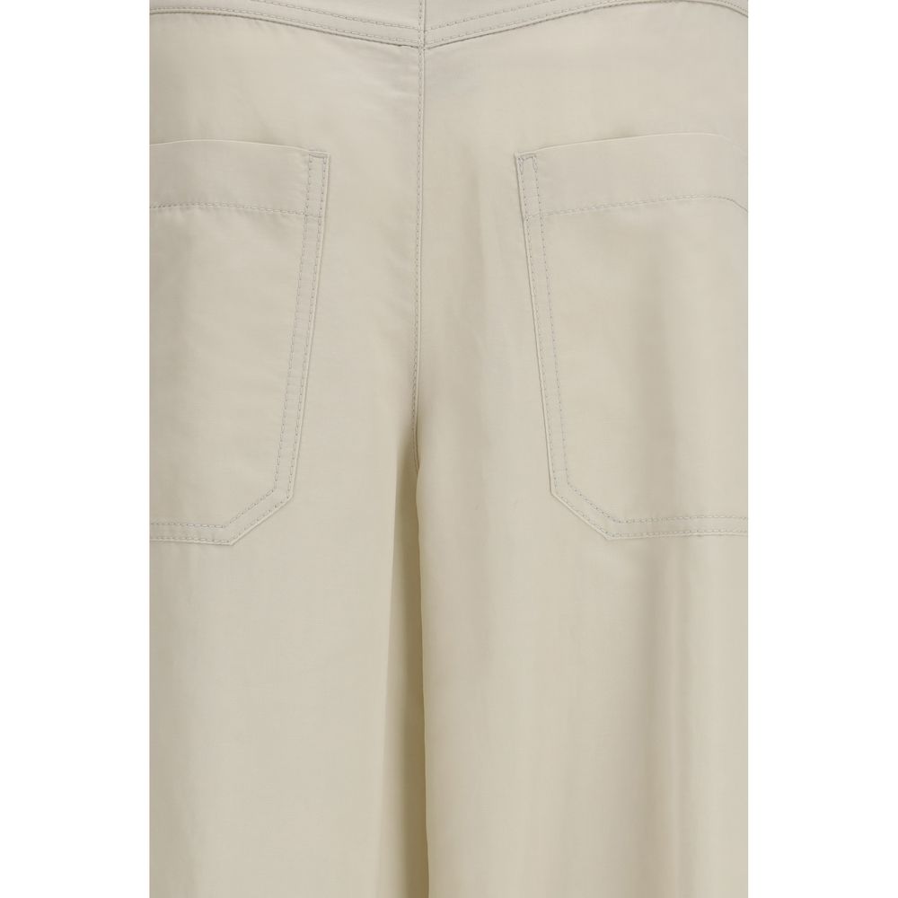 Beige Cotton Pants