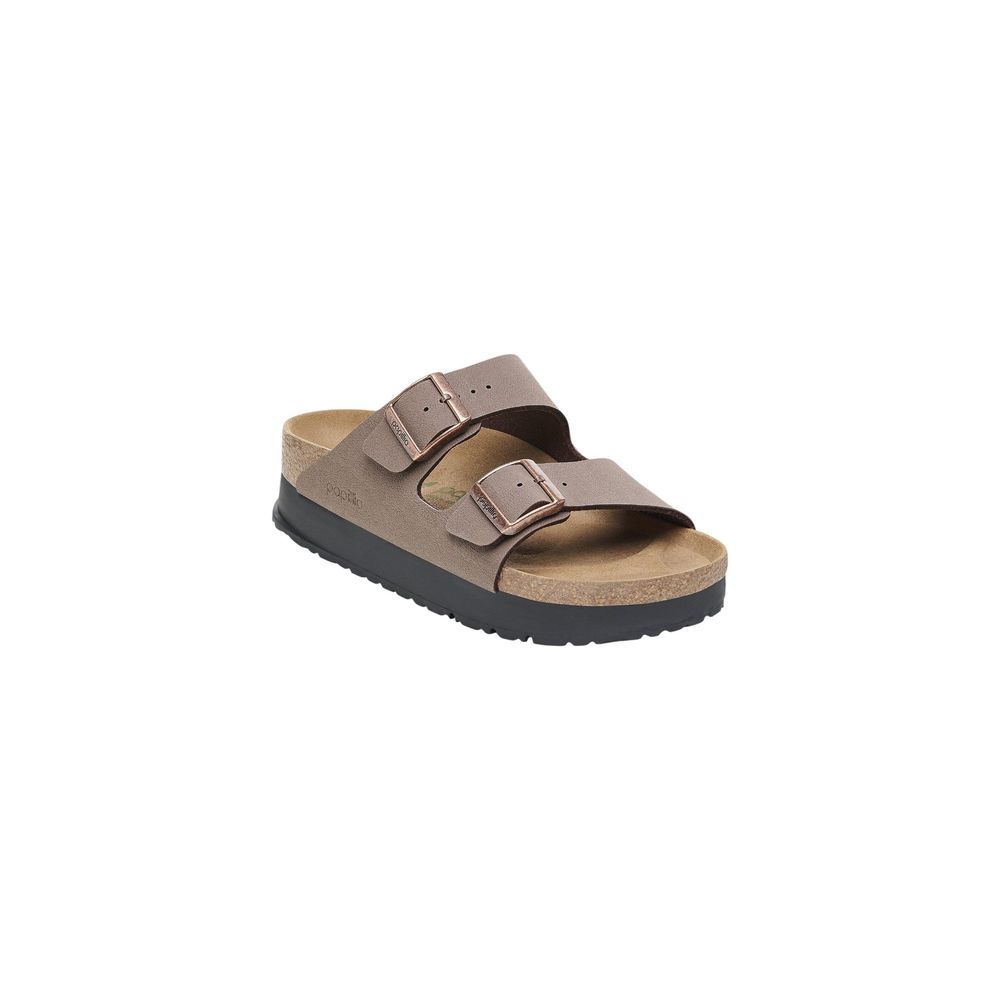 Brown Synthetic Platform Sandals
