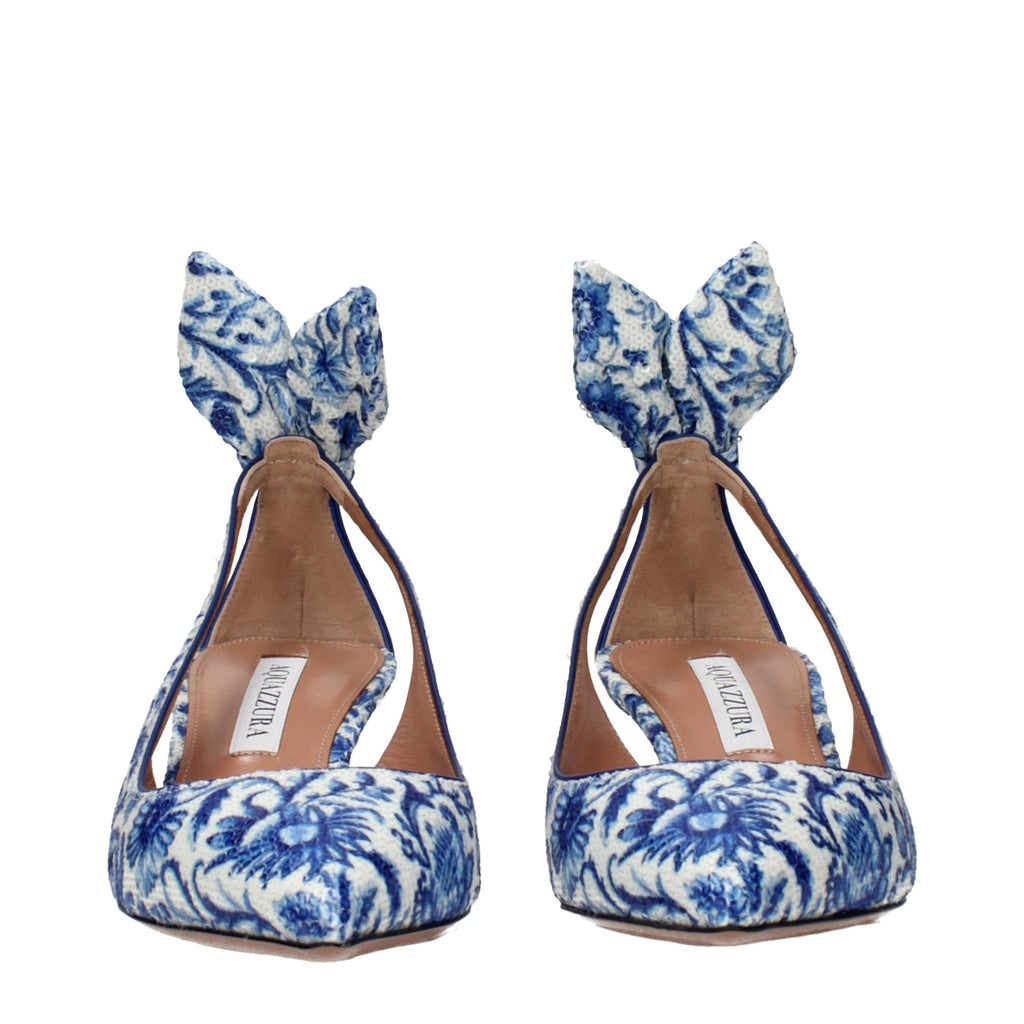 Blue Paillettes High Heel Pumps