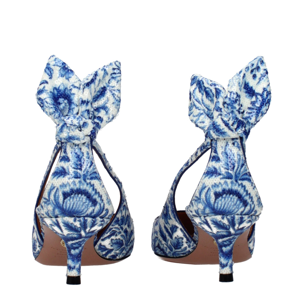 Blue Paillettes High Heel Pumps