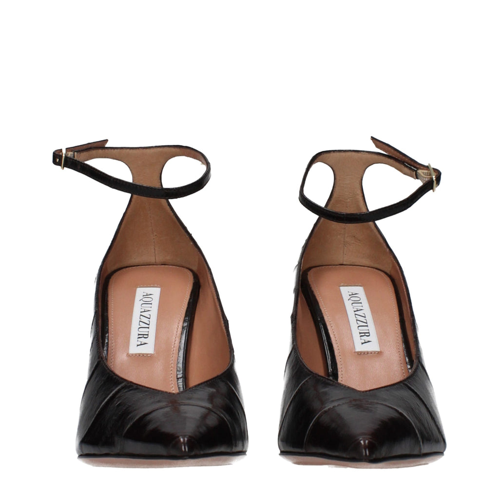 Brown Leather High Heel Pumps