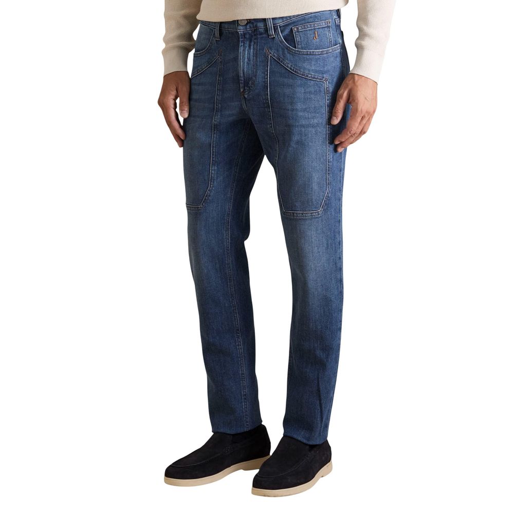 Light Blue Cotton Skinny Jeans