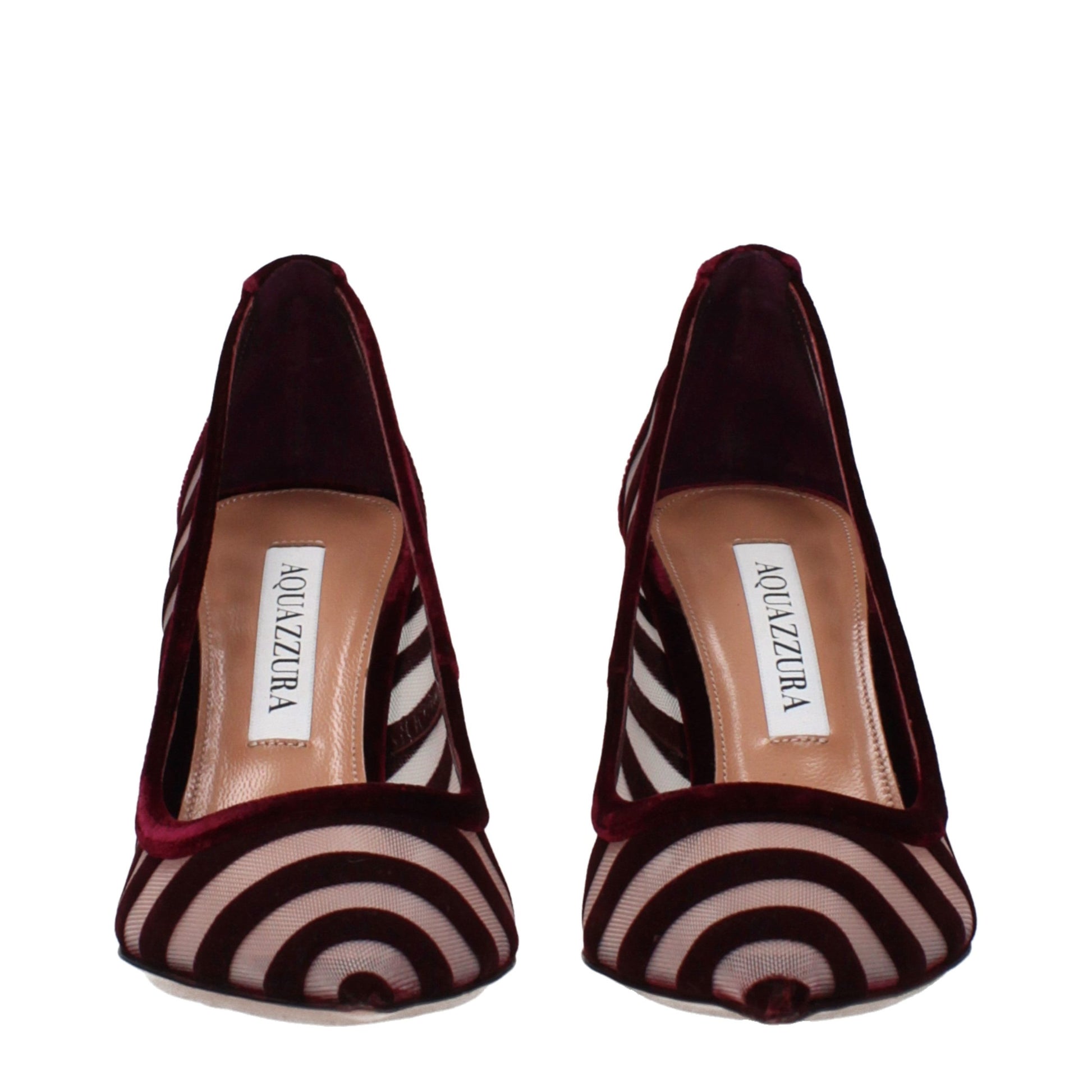 Transparent Velvet Mid Heel Pumps