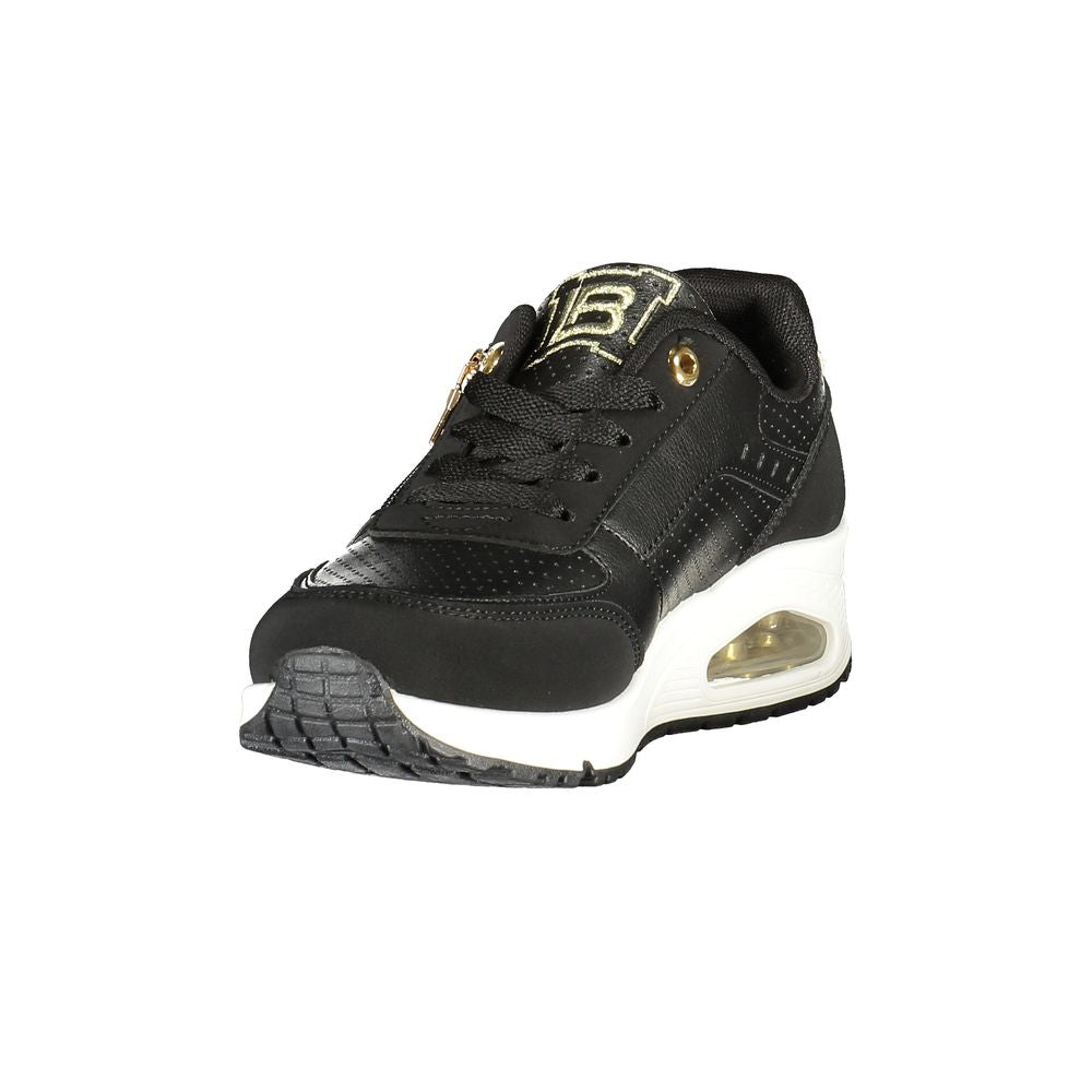 Black Polyester Women Sneaker