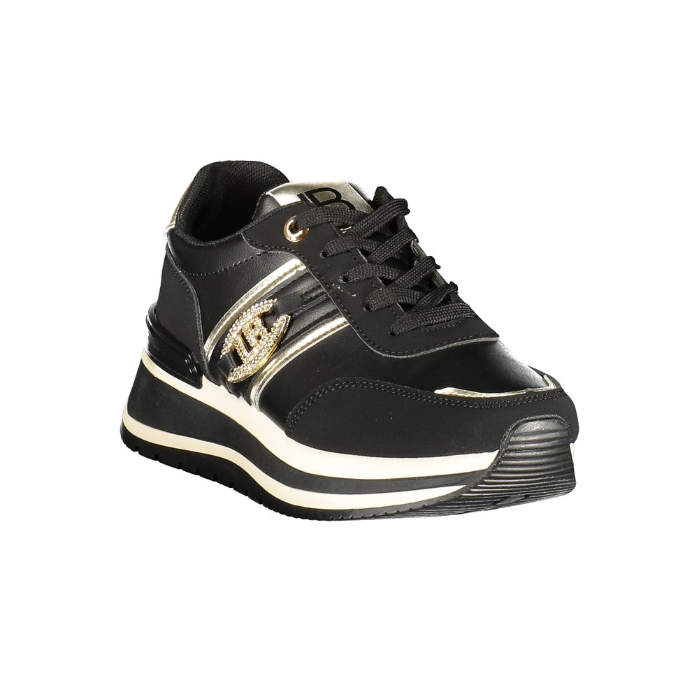 Black Polyurethane Women Sneaker